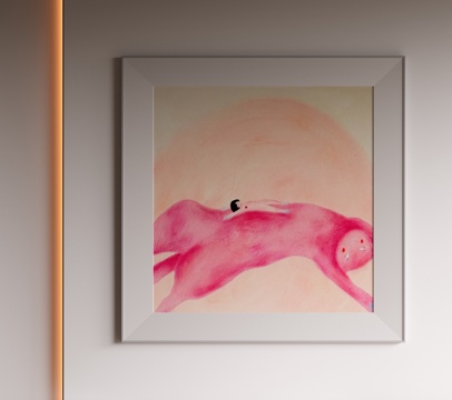  现代极简装饰画 侘寂中古风挂画 奶油风装饰画 意式挂画 黑白3d模型 