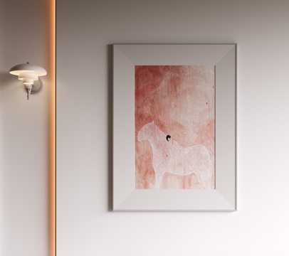  现代极简装饰画 侘寂中古风挂画 奶油风装饰画 意式挂画 黑白su模型 