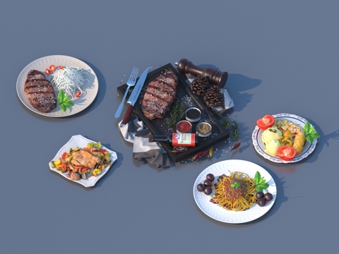  食物 西餐 美食 水果3d模型 