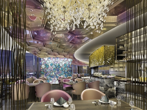  酒店特色餐厅旋转餐厅施工图cad施工图 