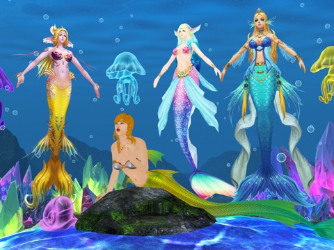 美人鱼 海底世界 水母 水晶 海洋美陈su模型 