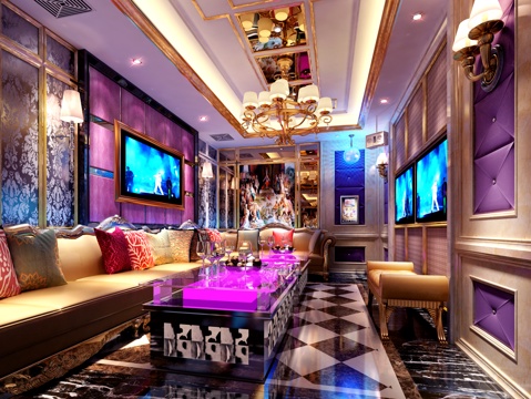  简欧火吧 KTV 酒吧 豪包小包3d模型 