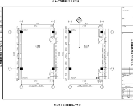  学校教室美术教室cad施工图 