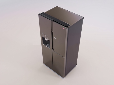  现代简约冰箱 双开门冰箱 大冰箱su模型 
