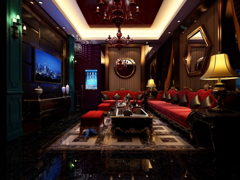  简欧包间 KVT 会所 娱乐3d模型 