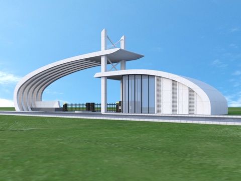  大门 入口大门 建筑3d模型 