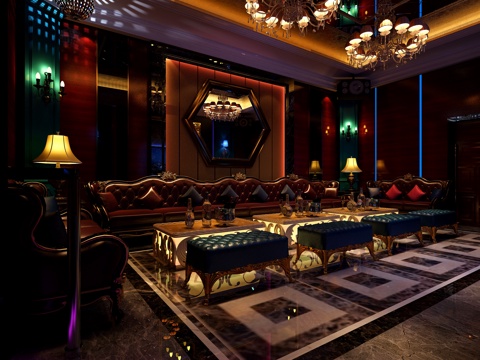  简欧包间 KVT 会所 娱乐3d模型 