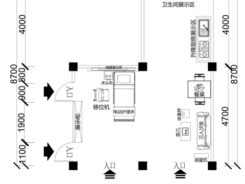  适老化展厅平面图cad施工图 