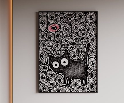  现代极简装饰画 侘寂中古风挂画 奶油风装饰画 意式挂画 黑白su模型 