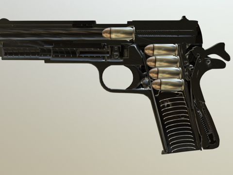  柯尔特45ACP1911剖面版3d模型 