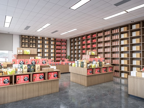  现代文创商店 文创超市 文创展柜 文创展架 文创商品su模型 
