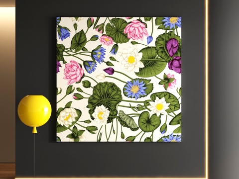  美式花卉装饰画su模型 