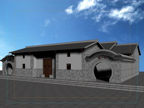  古建 民居 别墅 灰派 中式建筑3d模型 