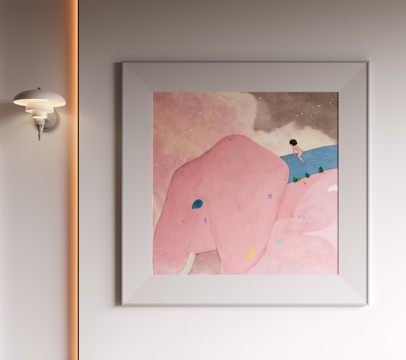  现代极简装饰画 侘寂中古风挂画 奶油风装饰画 意式挂画 黑白su模型 