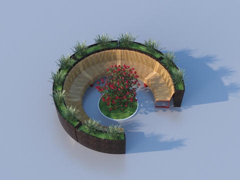  树池 坐凳 树池花坛3d模型 