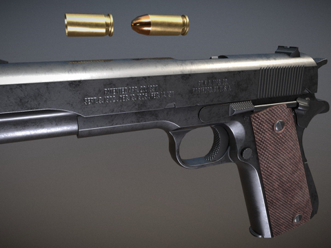  二战1911手枪3d模型 