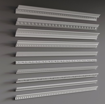  法式 石膏线 线条 顶角线 阴角线3d模型 