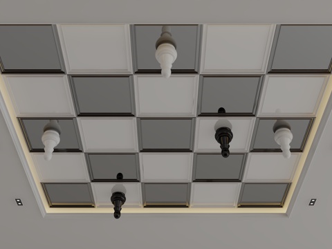  现代天花吊顶3d模型 