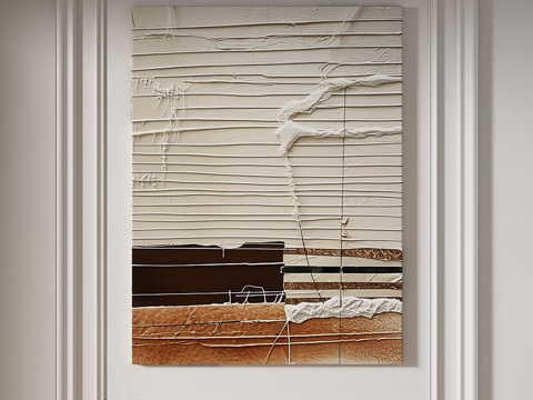  现代，简约，肌理，抽象，轻奢，侘寂，立体，装饰画3d模型 