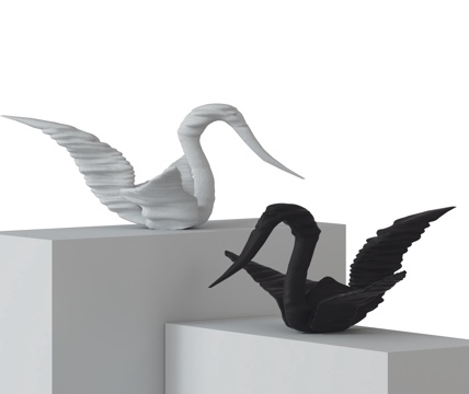  现代天鹅雕塑摆件3d模型 