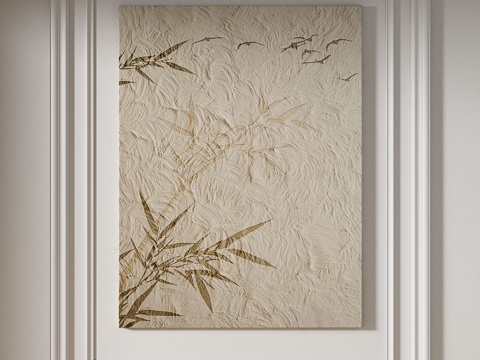  现代，简约，肌理，抽象，轻奢，侘寂，立体，装饰画3d模型 