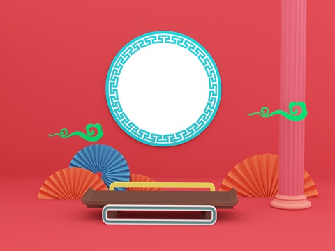  陈设 电商场景3d模型 