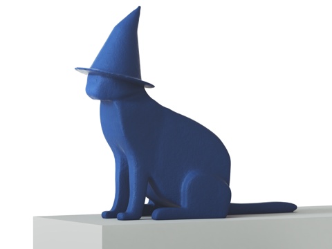  现代猫雕塑3d模型 