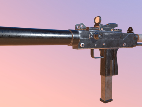  MAC10枪3d模型 