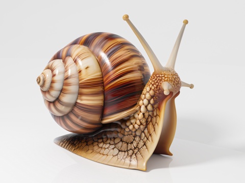  蝸牛仆累瓜牛蜒蚰 爬虫爬宠 标本样品 科普教育 展览展示 手3d模型 