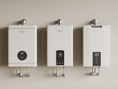  现代热水器 燃气表su模型 