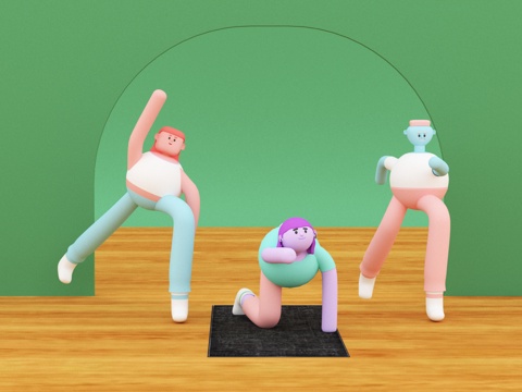  人物卡通3d模型 