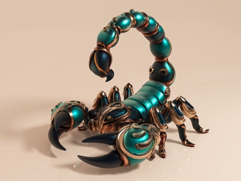  蝎子昆虫爬虫爬宠 摆件饰品 科幻蝎子 艺术创意 雕塑雕像 手3d模型 