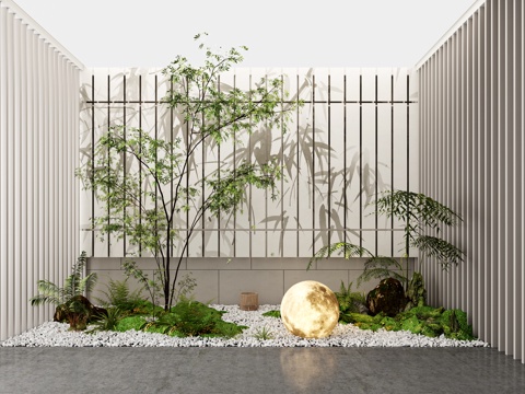  现代景观造景3d模型 