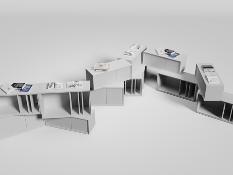  现代书柜展架3d模型 