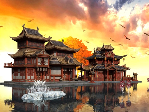  古建 中式建筑 阁楼 仙境3d模型 