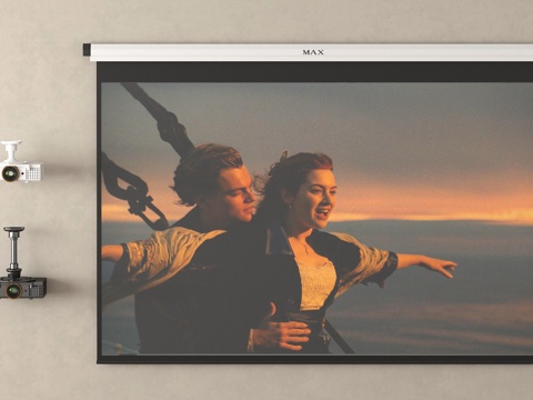  投影仪 幕布3d模型 