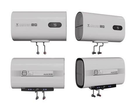  现代热水器 热水器组合su模型 