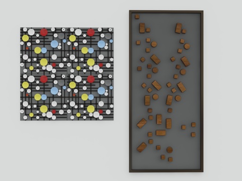  现代立体装饰挂画墙饰3d模型 