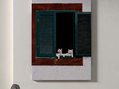 现代，复古，简约，抽象，北欧，轻奢，油画，装饰画3d模型 