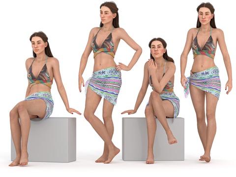  女人3d模型 