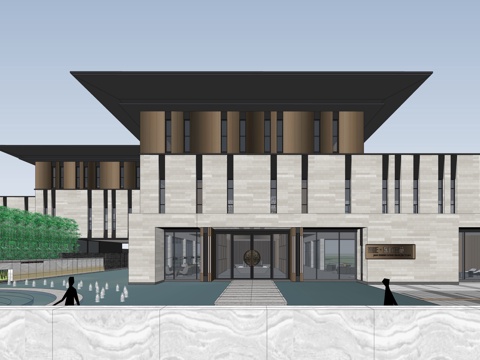  现代售楼处 售楼部景观 会所建筑 展馆建筑 博物馆su模型 