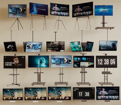  电视机 移动电视 悬挂电视 电视支架 激光电视3d模型 
