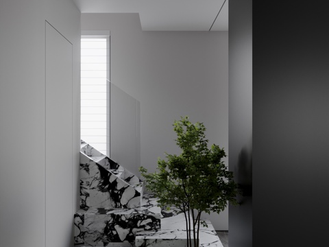  植物堆 造景 景观 楼梯3d模型 