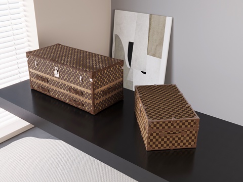  LV老花茶几箱 塔箱硬箱收纳箱 行李箱3d模型 
