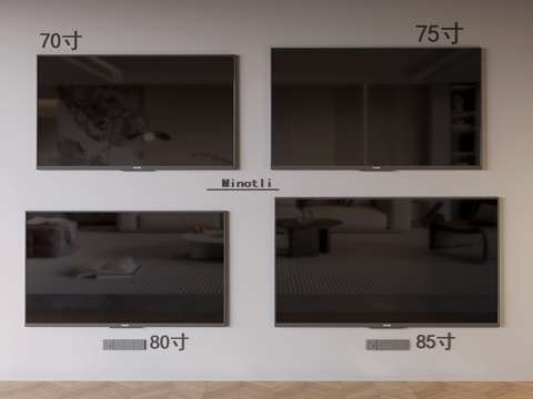  高清激光电视机 全面屏智能电视机3d模型 