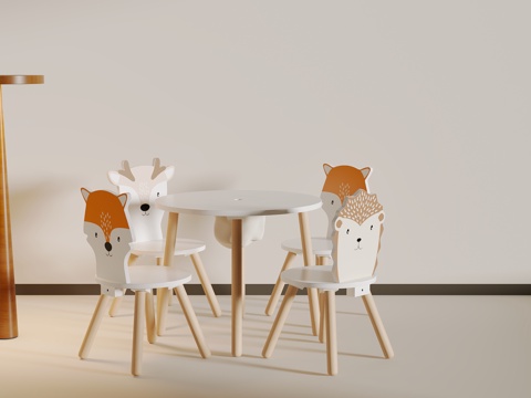  可爱儿童餐椅3d模型 