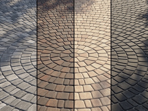  园路铺装3d模型 