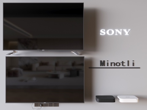  索尼高清激光电视 全面屏智能电视机3d模型 