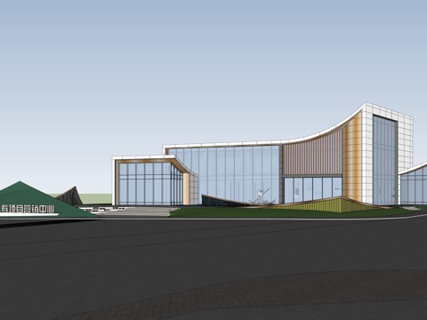  现代售楼处 售楼处景观 展馆建筑 会所建筑su模型 