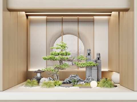  现代景观 室内景观 景观造景 景观小品su模型 